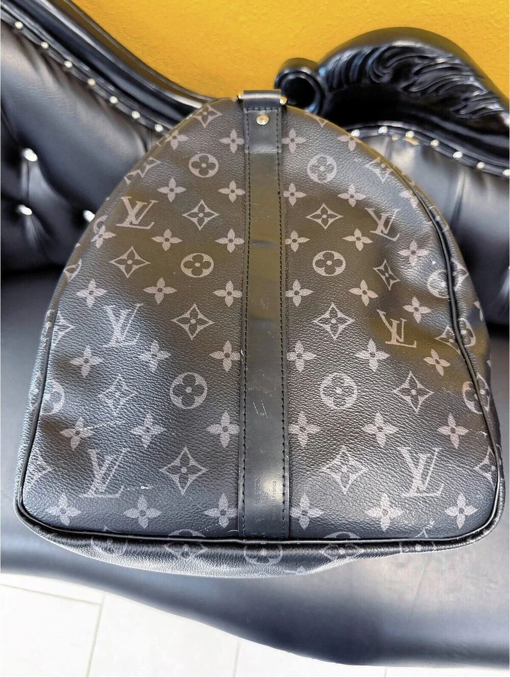 Louis Vuitton Monogram Eclipse Keepall 55 Bandouliere Duffle